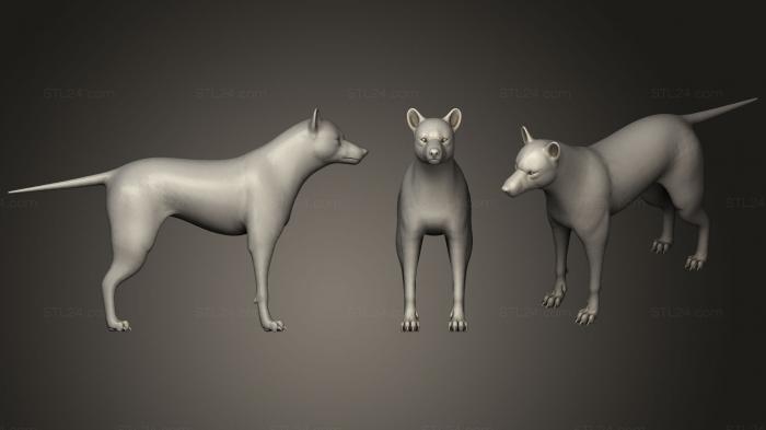 Статуэтки животных (Волчья база, STKJ_1623) 3D модель для ЧПУ станка